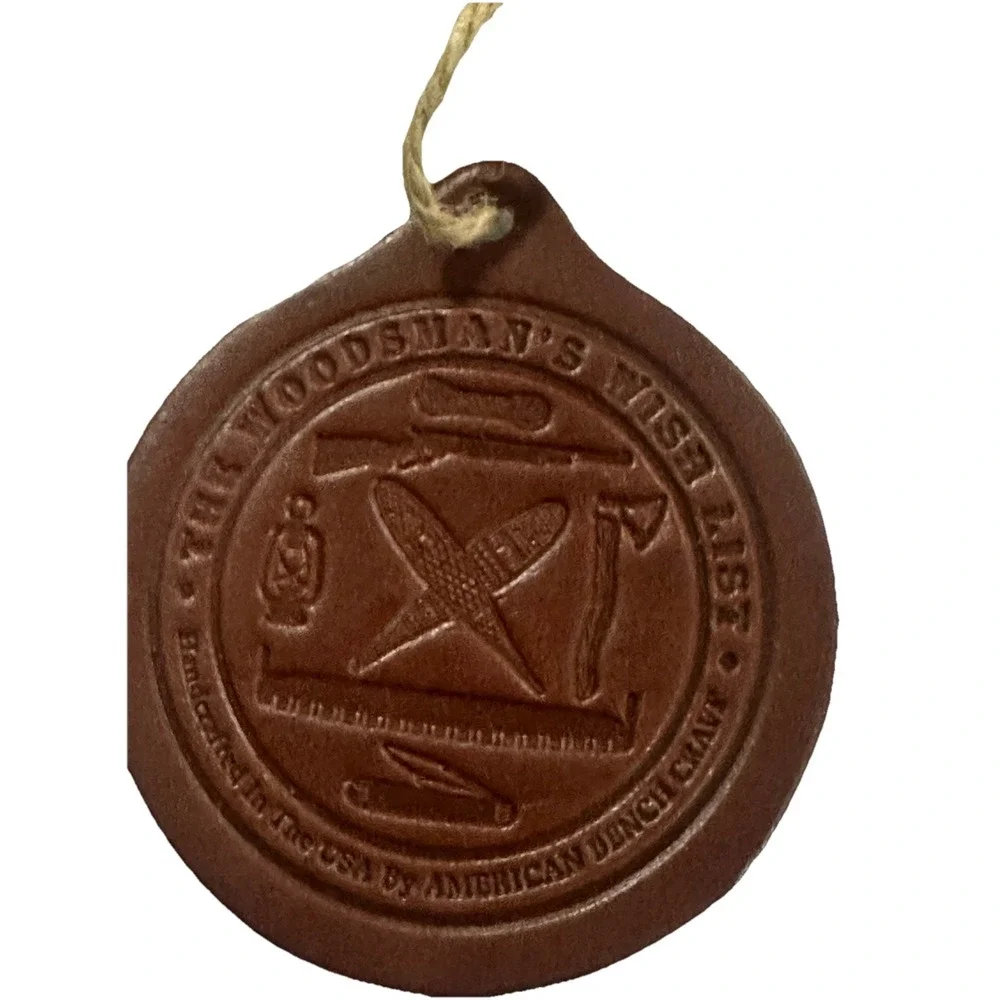 Embossed Leather Ornaments Set Of 4 Sportsman Outdoors Hunting Masculine Gift Ta